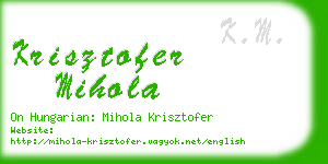 krisztofer mihola business card